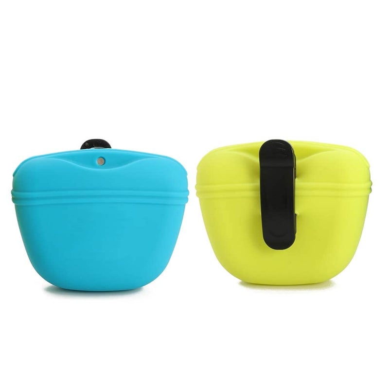 RoyalCare Silicone Dog Treat Pouch-Small Training Bag-Portable Dog Treat Bag for Leash with Magnetic Closure and Waist Clip airtight sealed - 2pieces [US Design Patent] - Image 1